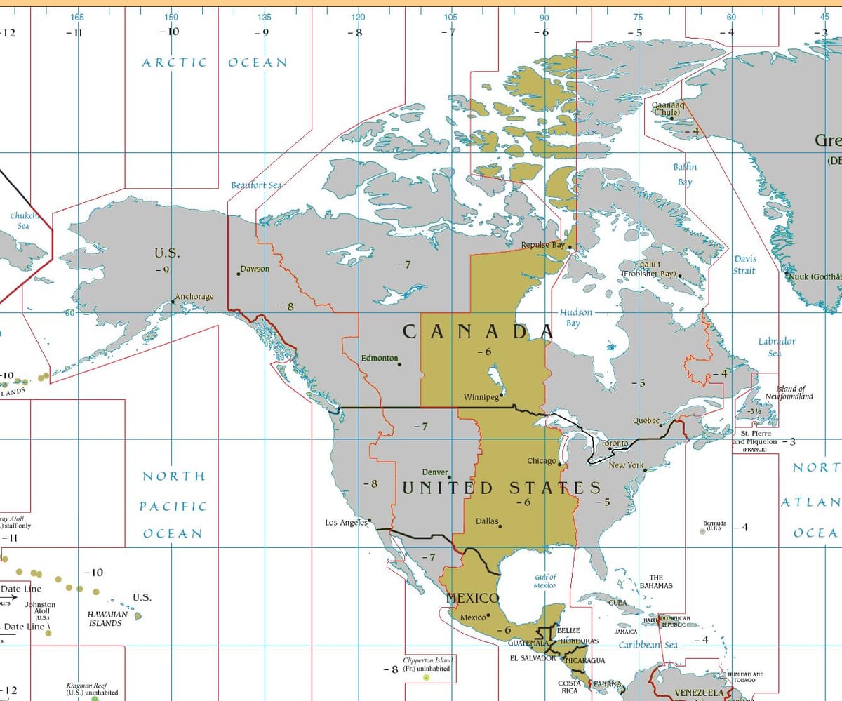 რუკა ბელიზი time zone